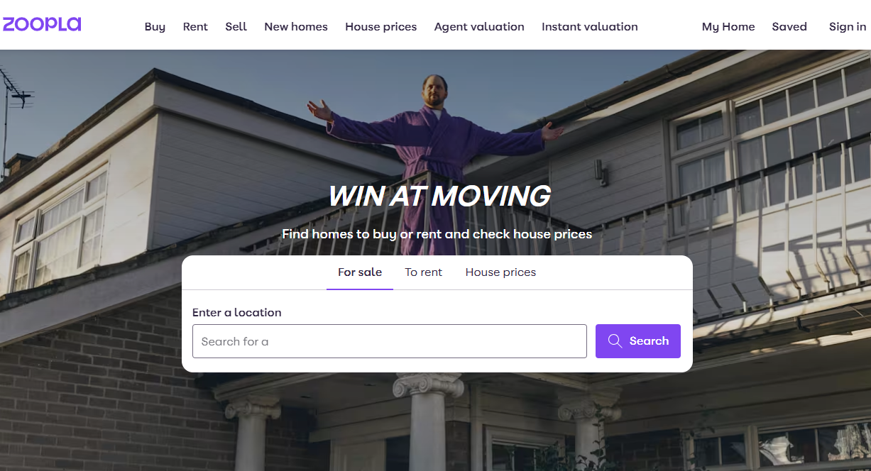وبسایت Zoopla